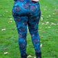 Image of blue Rivet Patterns Foxglove Leggings full length