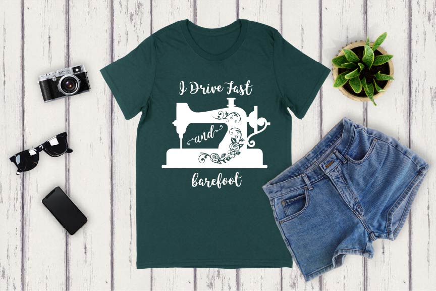 SVG DXF I Drive Fast and Barefoot Cut File