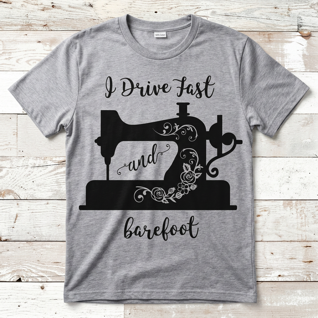 SVG DXF I Drive Fast and Barefoot Cut File