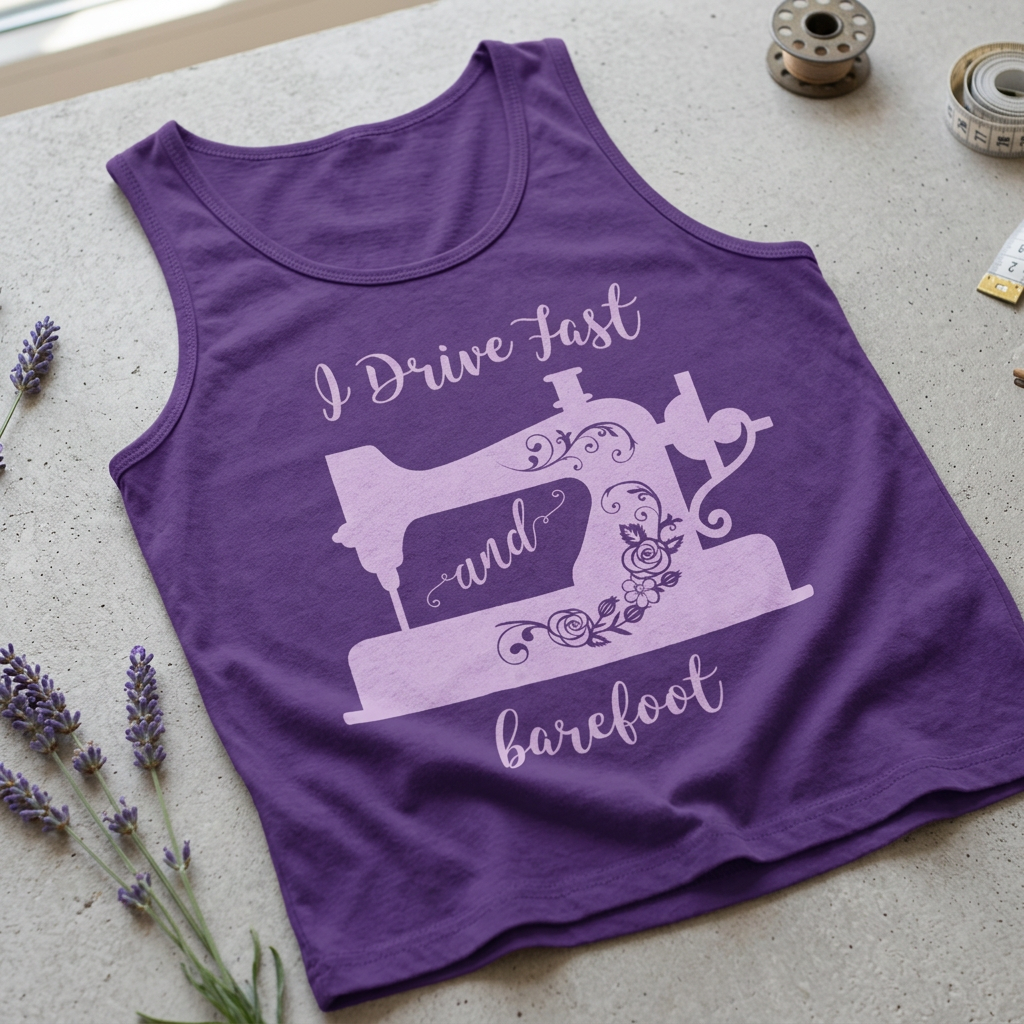 SVG DXF I Drive Fast and Barefoot Cut File