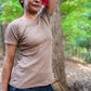 Image of brown Rivet Patterns Daisy Dolman short sleeve top